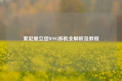 索尼爱立信W995拆机全解析及教程